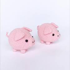 Knitted Piggy Amigurumi Toy Handmade Toy Cute Gift Piggy Toy Crochet Toy Miniature Little Pig Pink P Handmade Toys Knitted Toys Handmade