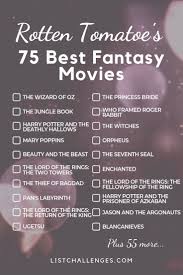 Rotten Tomatoes 75 Best Fantasy Movies How Many Have You Seen The Average Score Is 32 Out Of 75 See How You R Fantasy Movies Rotten Tomatoes Movies By Genre