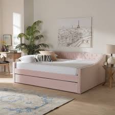 Maybe you would like to learn more about one of these? Baxton Studio Raphael Modern Pink Velvet Fabric Queen Size Daybed W Trundle Wholesale Interiors Cf9228 Pink Velvet Daybed Q T