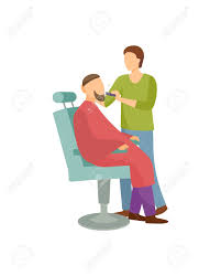 Procedure For Men In Barber Shop Cartoon Banner Isolated Vector Royalty Free Cliparts Vectors And Stock Illustration Image 127420457