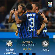 The last 10 games of inter witness 4 games with over 2.5 goals and 6 games under. Inter On Twitter 90 It S All Over Inter Beat Udinese 5 2 In The Final Match Of This Seriea Tim Season Interudinese Fcim