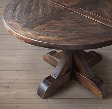 The expansion leaves are hidden in the body of the table. Salvaged Wood X Base Round Dining Table Kitchen Table Wood Round Dining Table Dining Table