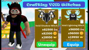Trading biggest update ever saber simulator new update! Crafting Void Shadow Witch And Void Lightning Witch Saber Simulator Youtube