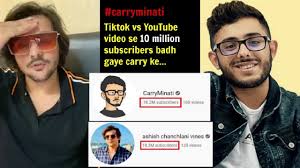 While uploading this video, carryminati had close to 10.5m subscriber on the channel which currently stands at over. Ashish Chanchlani Best Reaction On Carryminati Tiktok Vs Youtube Roast Video Breaking All Records Youtube
