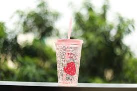 Shop4alll 450ml Acrylic Frosty Mason Ice Jar With Straw Lid