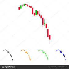 candlestick falling acceleration chart vector icon stock