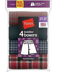 Hanes Tb85t4 Toddler Boys Tartan Boxer Pack Of 4