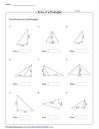 Each worksheet is randomly generated and thus unique. Area Of Triangles Worksheets