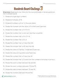 Hundreds Board Challenge 3 Worksheet Education Com 3rd Grade Math Worksheets Math Challenge Parents As Teachers