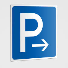 Viele verschiedene motive, farben und größen. Parkplatz Pfeil Nach Rechts Schilder Parkplatz