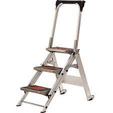Little Giant Ladders 3 Step 300 Lbs Capacity Silver Aluminum Foldable Step Stool Lowes Com Little Giants Step Stool Step Ladders