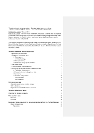 For example, you might include some of the following in an appendix: Pdf Technical Appendix Reach Declaration