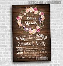 Baby Shower Girl Invitation Floral Vintage Elegant Summer Spring 1058 Baby Shower Invites For Girl Vintage Baby Shower Invitation Rustic Baby Shower Invitations Girl