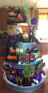 Halloween Galvanized Tiered Tray Great Way To Decorate For All Seasons Halloween Kitchen Halloween Home Decor Fall Halloween Decor