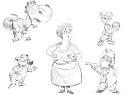 On the lower, right side of the body, draw a line that slopes to the right as a guide for the first leg. How To Draw A Cartoon Body On Behance