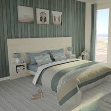 Votre recherche de tête de lit 160 cm. Ensemble Tete De Lit 160 Cm 2 Chevets Bois Flotte Creme Kazed