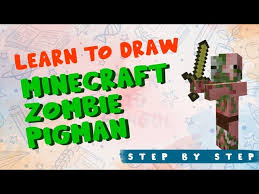 How to draw minecraft zombie cute and easy step by step. Draw Minecraft Zombie Pig Man Kids Fun Learn Club