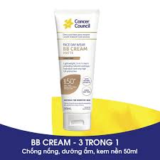 Cancer council recommends using sunscreen every day on days when the uv index is forecast to be 3 or above. Kem Ná»n Cancer Council Bb Cream Light Tint Sang Da Tá»± Nhien Spf50 Uva Uvb 50ml