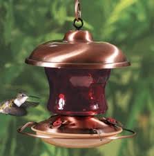 This design is perfect for beautiful pictures. Audubon Brushed Copper Ruby Red Glass Hummingbird Feeder By Woodlink