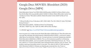 Check spelling or type a new query. Google Docs Movies Bloodshot 2020 Google Drive Mp4
