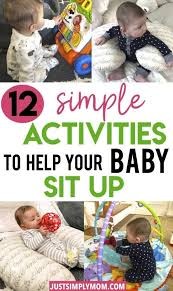 12 Simple Activities To Help Your Baby Sit Up On Their Own Just Simply Mom In 2020 Baby Development Infant Activities New Baby Products