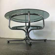 Tinted Glass Topchrome Framegreat Conditionunfortunately Lower Glass Shelf Has Since Broken Very Cool Pieceh 45 X Glass Shelves Second Hand Furniture Furniture