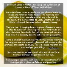Lemon In Glass Of Water Meaning And Symbolism Of Lemon In Glass Of Water In Hinduism You Might Have Come Across Lemon In A Glass Holy Book Hinduism Mantras