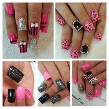 Pink Black And Glitter Nails Pin By Mysterrious On Nail Art Gallery Nails Design With Rhinestones Rhinestone Nails Nail Designs