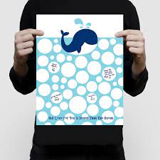 Blue Whale Baby Shower Guest Book Print Signature Guestbook Etsy Baby Shower Centerpieces Boy Baby Shower Themes Baby Shower Guest