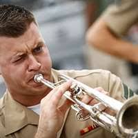 U.S. Marine Corps Sgt. Lindsey Moen, trumpet player,