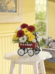 Baby S Wow Wagon By Teleflora New Baby Flowers Thanksgiving Flowers Baby Blocks