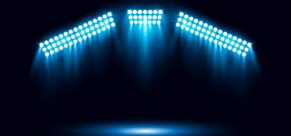 Podio 3d Azul Brilhante Estadio Arena Iluminacao Holofotes Ilustracao Vetorial Backdrops Backgrounds Background Images Lights Background