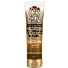 African Pride Black Castor Miracle Take Down Moisture Detangling Masque 8 Oz Detangler Moisturizer Deep Conditioning Hair Mask