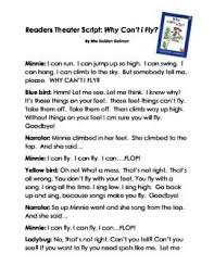 Readers Theater Script Why Can T I Fly By Rita Golden Gelman Acting Scripts Readers Theater Readers Theater Scripts