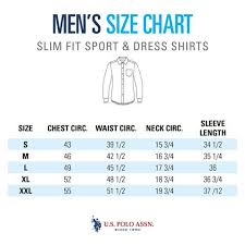 size guide mens slim shirts u s polo assn