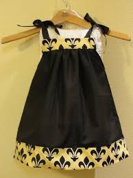 Go Saints Black And Gold Girls Pillowcase Sun Dress 6 Months To 6 Years With Fleur Trim African Dresses For Kids Girls Sundress Girls Pillowcases