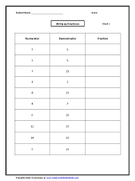 All worksheets are printable pdf documents. Numerator Denominator Fraction Mathematics Abstract Algebra