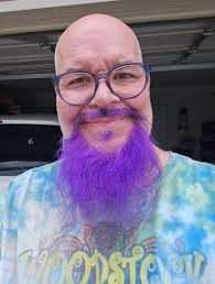 I love purple so much my beard has been this color for one year now.