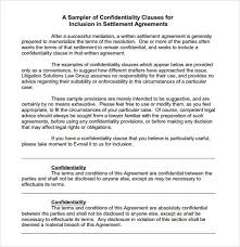 Confidentiality Agreement Lawsuit Settlements Fresh Sample Legal ...