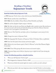 Sojourner Truth Timeline Worksheet Education Com Sojourner Truth Sojourner Truth Activities Reading Comprehension Worksheets