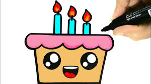 Frost the cake well before adding the sprinklers. Drawing A Cake Easy Step By Step How To Draw A Birthday Cake Kawaii Youtube