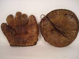 Including the catchers mitt, a local bar. Vintage Old Antique Baseball Glove Catchers Mitt Nr 129786803