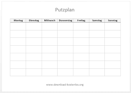 Kostenlose putzplan vorlagen für wgs, familien oder berufstätige. Putzplan Vorlage Zum Ausdrucken Als Pdf