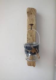 Photophore En Bois Flotte Style Scandinave Bougeoir Deco Hygge Bougeoir Mural Bois Flotte Bottle Opener Wall Driftwood Art Driftwood Decor