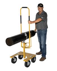 Once the entire unit comes to rest upon the wheeled equipment, tilt back the dolly so that the extreme. Ergonomic Gas Cylinder Lift Ergosafe