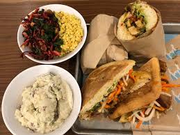 The toasted spice flavor from the veggies bring together the couscous and creaminess from the mayonnaise beautifully. Banh Mi Pork Belly Sandwich Picture Of Mendocino Farms Campbell Tripadvisor