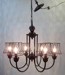 Black Iron Chandelier Black Chicken Wire Lamp Shades Six Light Chandelier Farmhouse Lighting Dining Room Bedroom Light Industrial Dd 1431 Wish List In 2019 Black Iron Chandelier Farmhouse Lighting Black Chandelier