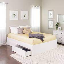 sagamore storage platform bed in 2021 white bed frame white platform bed bed frame with drawers