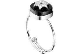 Bague Pierre Acier Onyx Reglable Zag Bijoux Bijoux