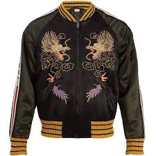 Black And Gold Bomber Jacket Mens Gucci Dragon Embroidered Bomber Jacket 3 770 Liked On Polyvore Featuring Men S Fashion Men S Clo Embroidered Bomber Jacket Bomber Jacket Mens Long Jacket